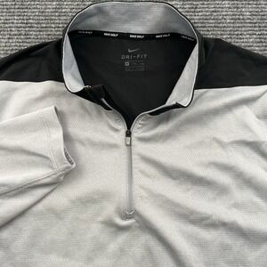 Nike Golf Dri Fit 1/4 Zip Men 2XL Black Gray Color Block Long Sleeve Performance